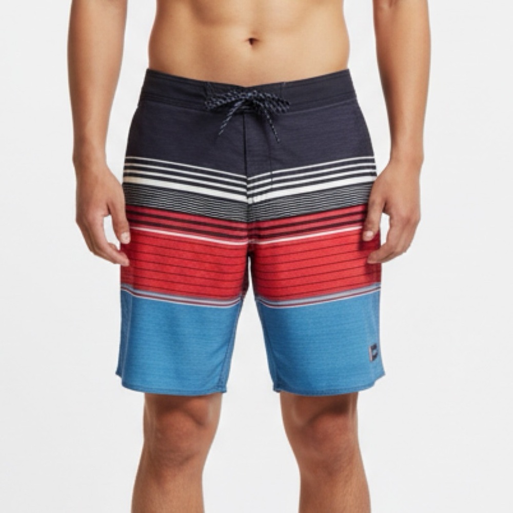 Eddie Bauer Red, White and Blue Board Shorts Swimwear Size 31